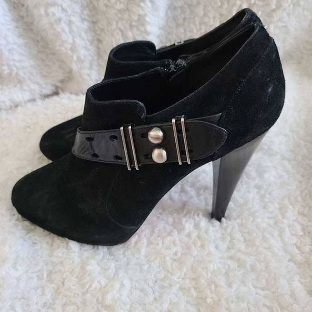 Saks Fifth Avenue Black Suede Leather Booties sz … - image 3