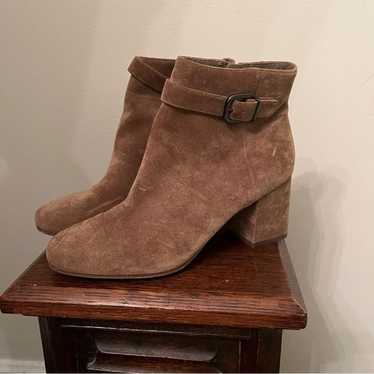 Via Spiga Brown Tan Suede Low Ankle Booties