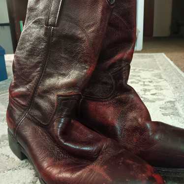 High-quality real leather cowboy boots