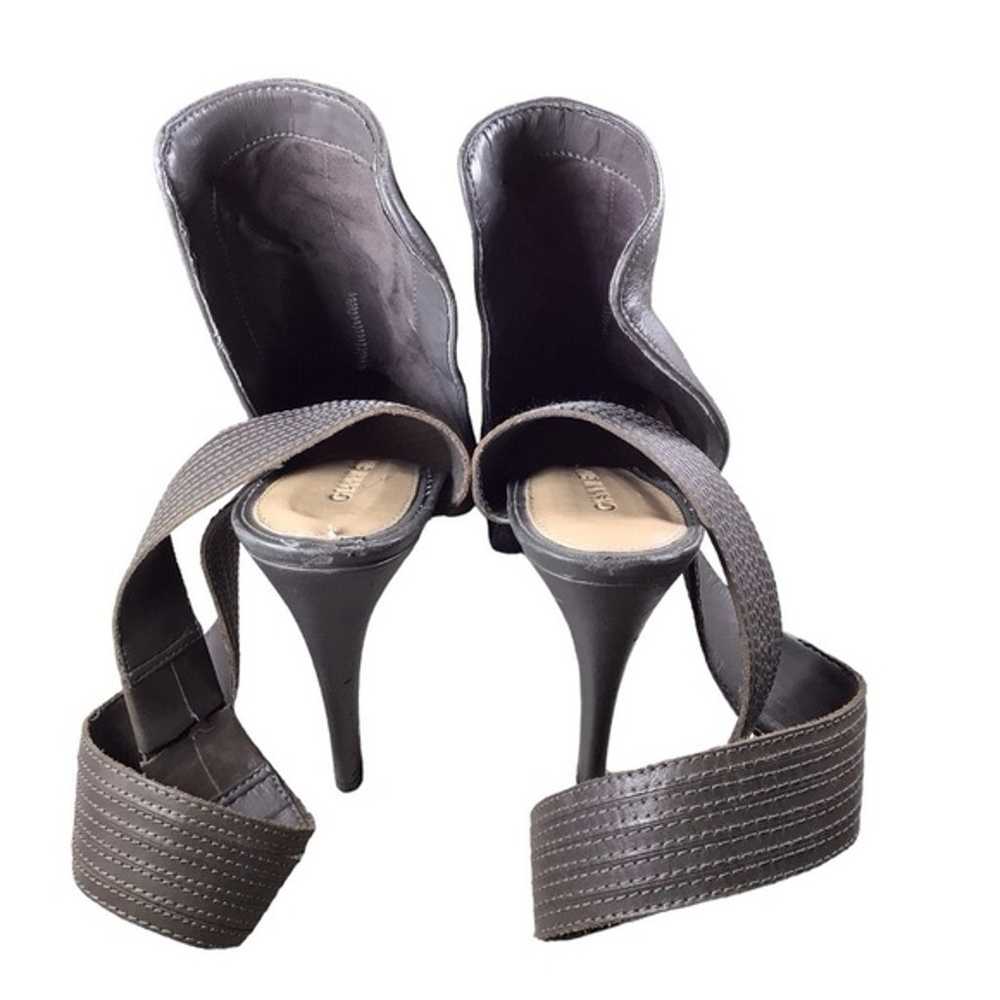 Gianni Bini Gray Leather Ankle Strap Booties EUC … - image 5