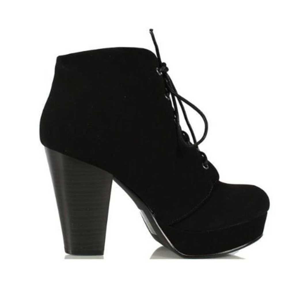 Soda Women's Black Agenda-H Chunky Heel Lace Up B… - image 3