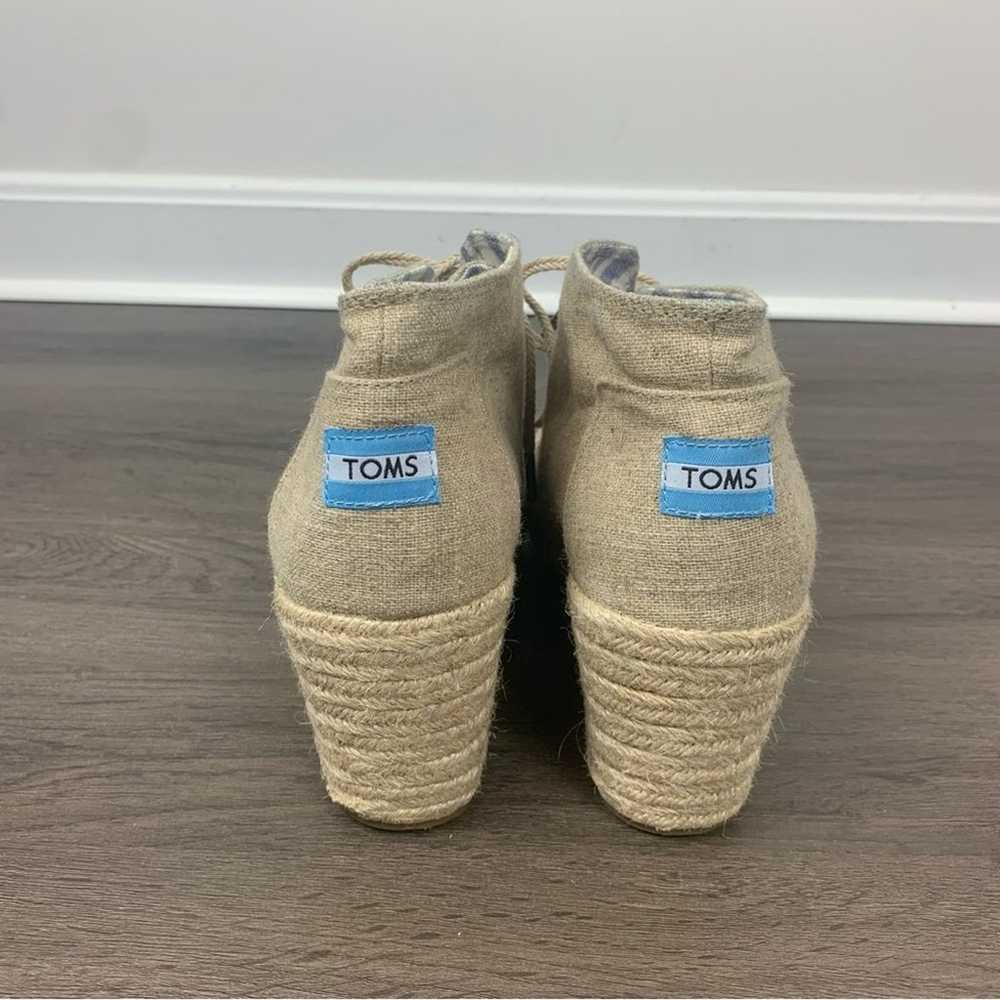 Toms Natural Burlap Desert Wedge Booties 11 - image 3