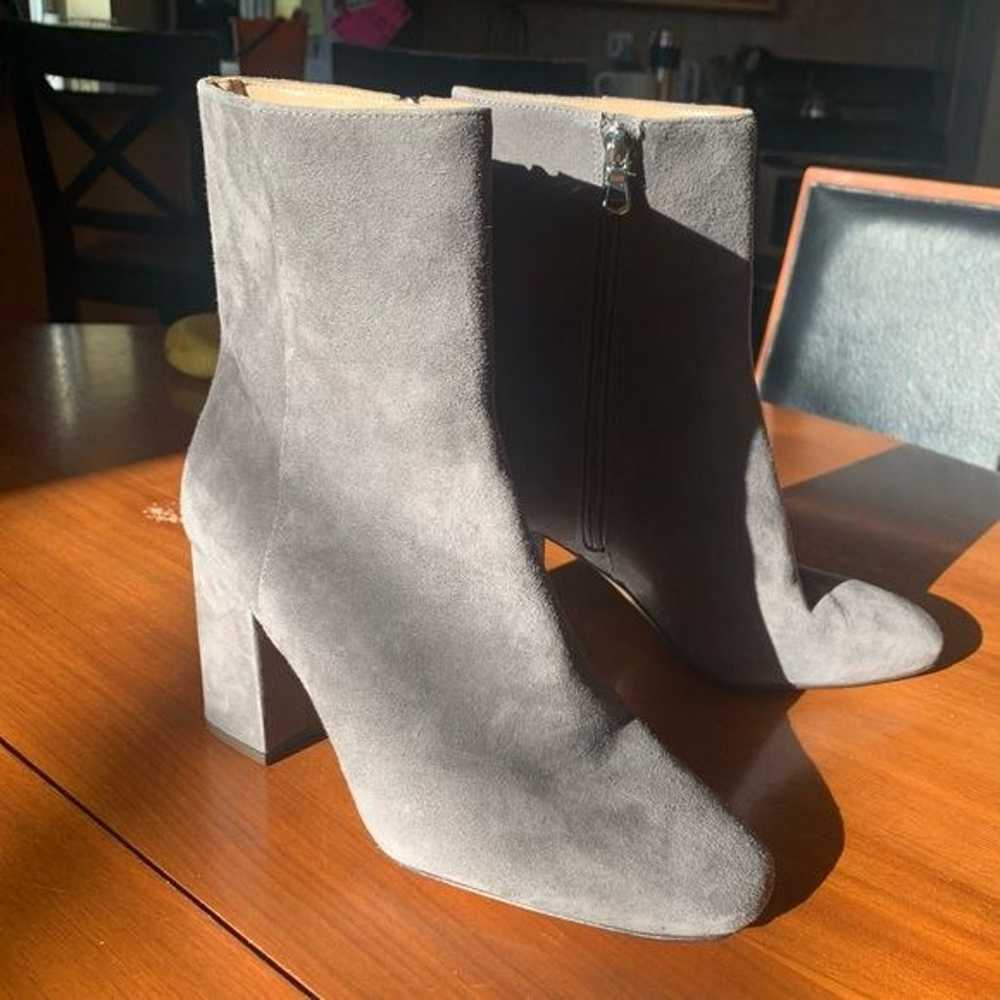 Ann Taylor gray, genuine, leather suede ankle boo… - image 2