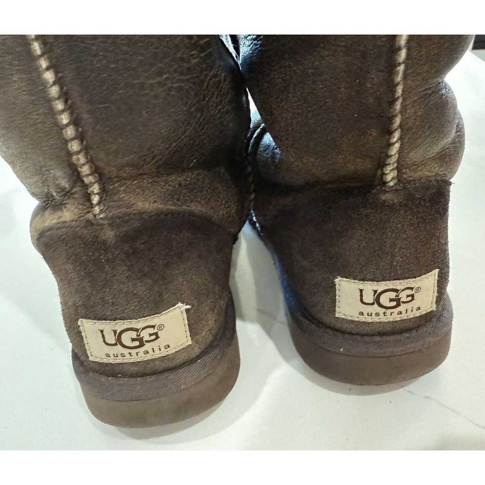 UGG Australia Brown Genuine Leather Tall Bomber B… - image 12