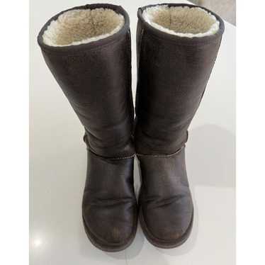 UGG Australia Brown Genuine Leather Tall Bomber B… - image 1