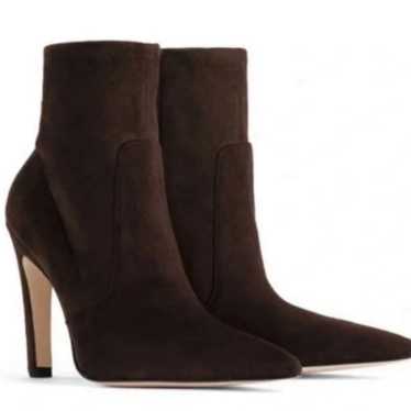 GOOD AMERICAN Suede Brown The Icon Bootie