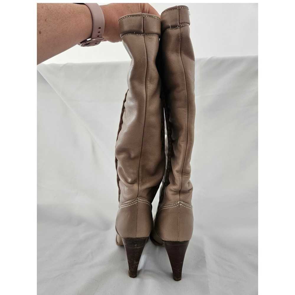 Vintage Zodiac Brown Knee High Leather Heeled Boo… - image 5