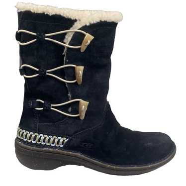 UGG Women’s Kona Black Suede Toggle Winter Boot Si