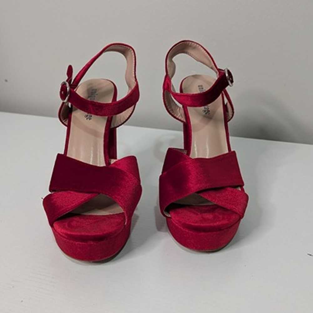 Unique Vintage 1970s Red Velvet Platforms - image 2