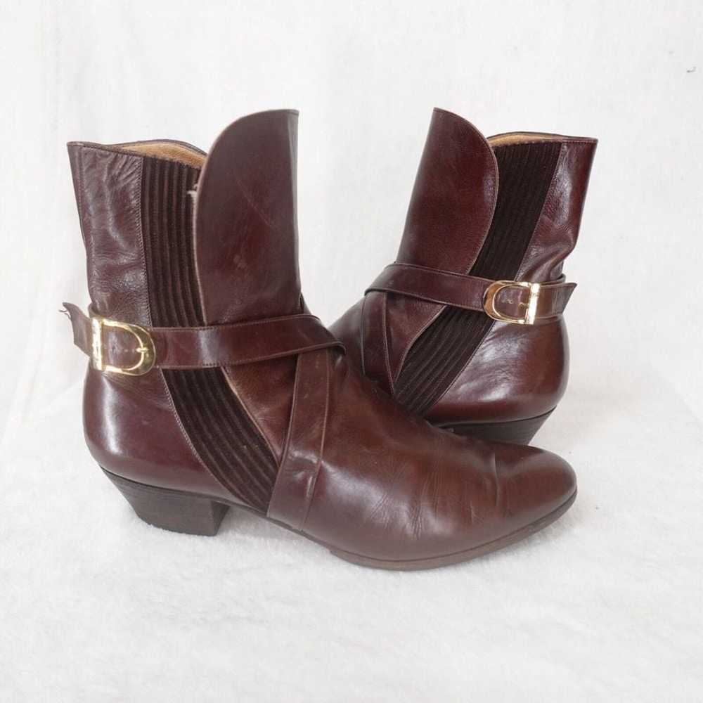 Ferragamo Ankle Boot Womens 7.5B Brown Leather Cr… - image 9