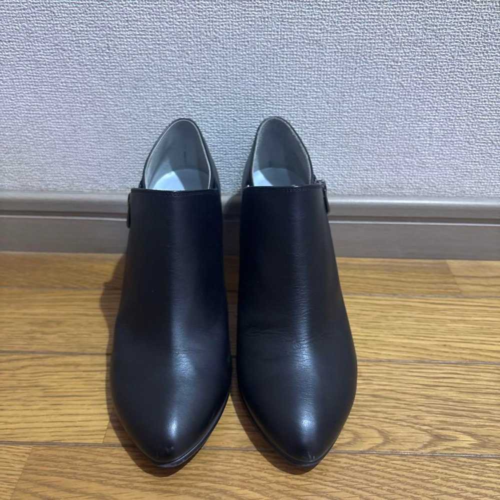 Ginza Kanematsu Black Leather Booties AQUA BELL R… - image 2