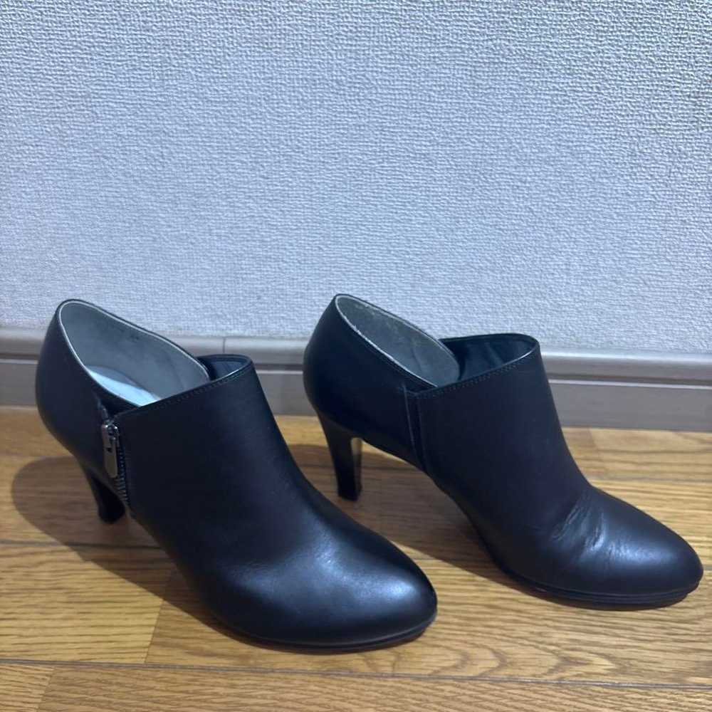 Ginza Kanematsu Black Leather Booties AQUA BELL R… - image 3