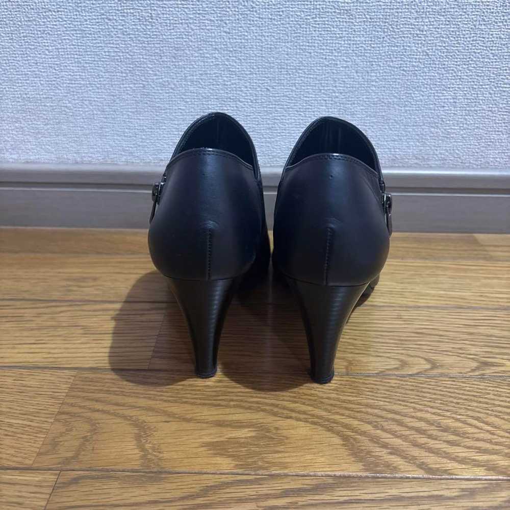 Ginza Kanematsu Black Leather Booties AQUA BELL R… - image 4