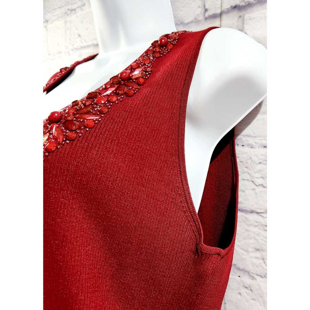 Other Ruby Rd. Burgundy Ribbed Tank Beaded Bodice… - image 3