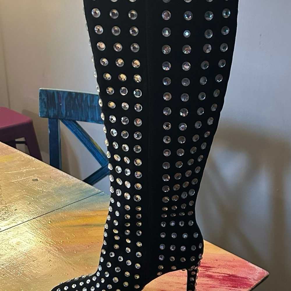 Gianni Bini Aimee Oversized Rhinestone Tall Boots - image 11