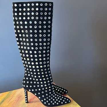 Gianni Bini Aimee Oversized Rhinestone Tall Boots - image 1