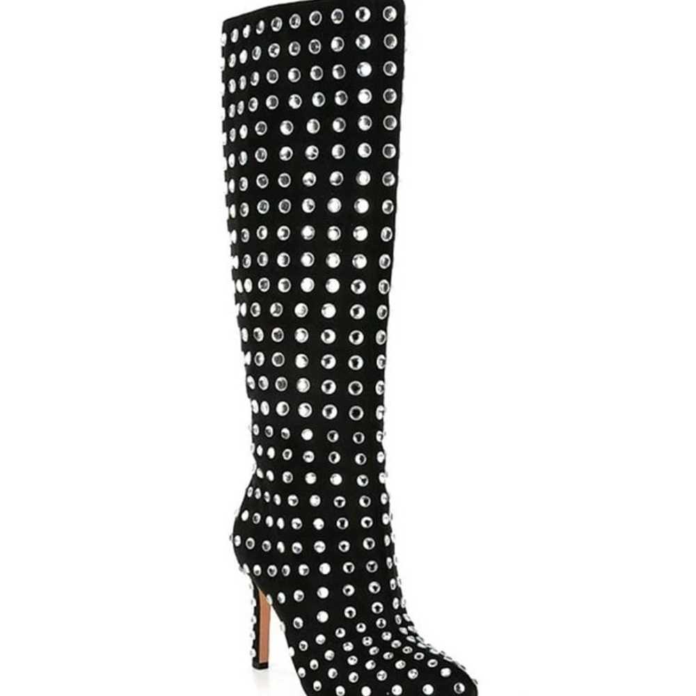 Gianni Bini Aimee Oversized Rhinestone Tall Boots - image 2