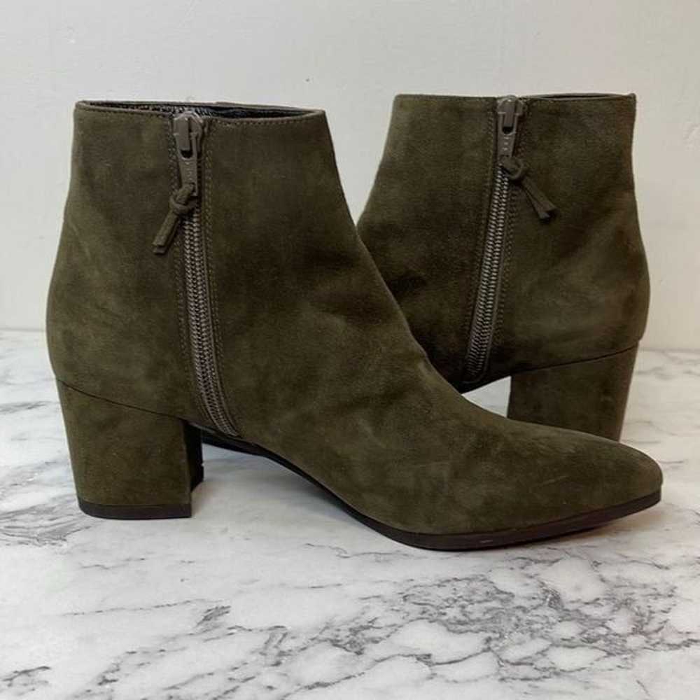 Stuart Weitzman Khaki Green Suede Booties 5 - image 5