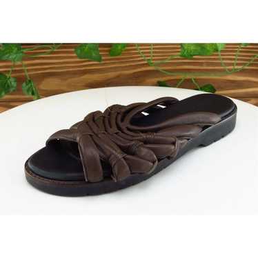 Clarks Sz 36 M Brown Slide Leather Women Sandals