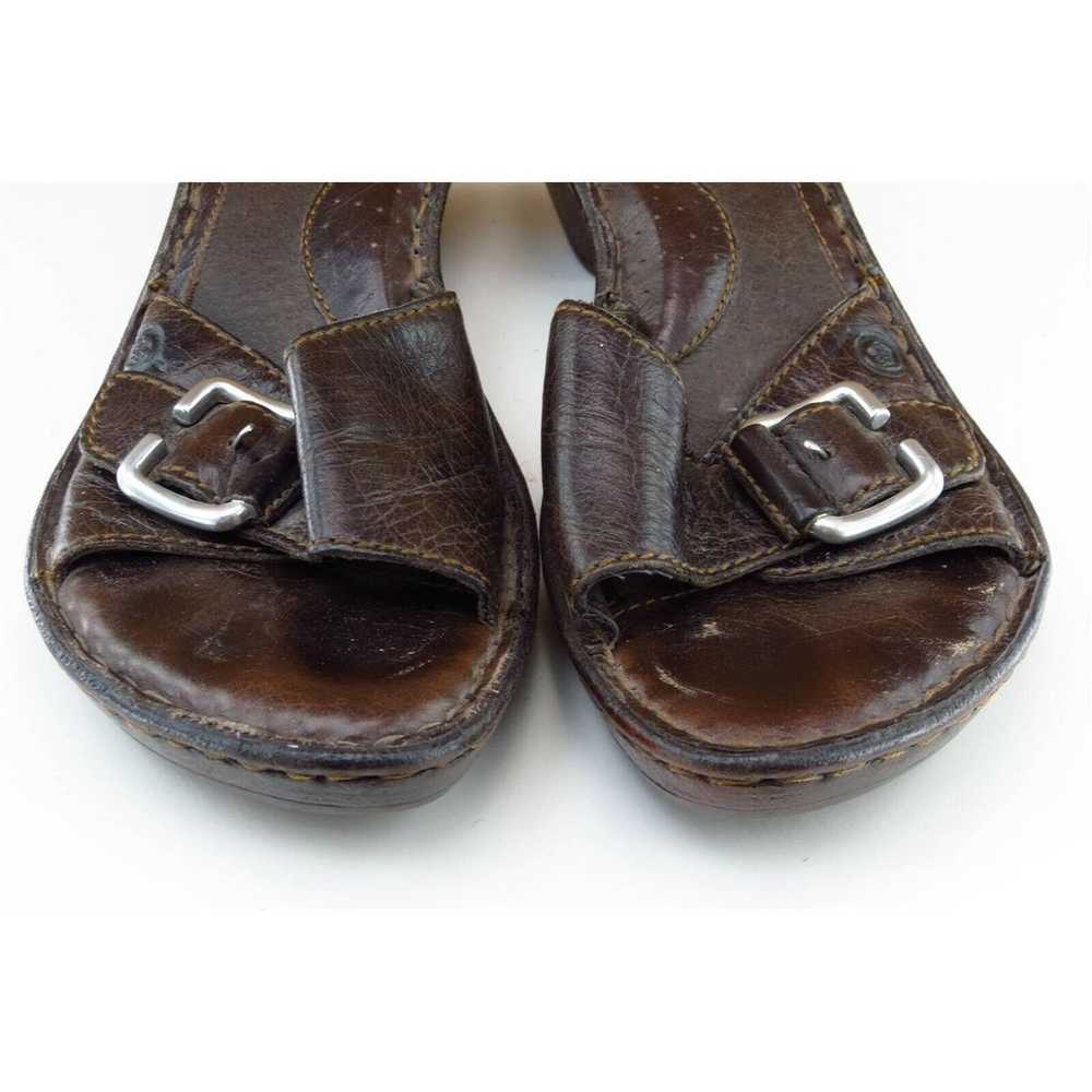 Born Sz 7 M Brown Slide Leather Women Sandals W61… - image 2