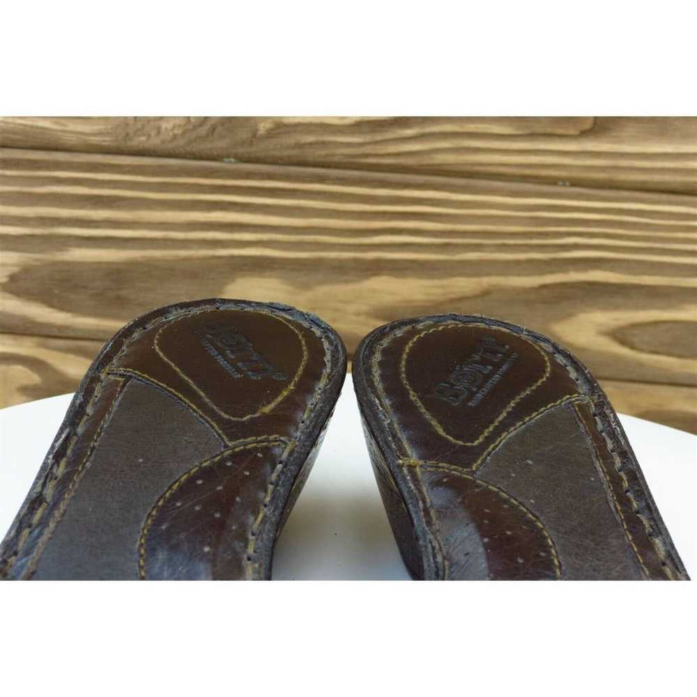 Born Sz 7 M Brown Slide Leather Women Sandals W61… - image 3