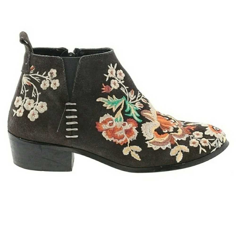 JOHNNY WAS Sammi suede leather embroidered ankle … - image 3