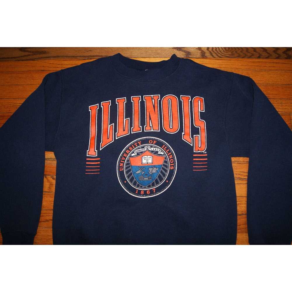 Galt Crew VTG 90s ILLINOIS FIGHTING ILLINI Spell … - image 2