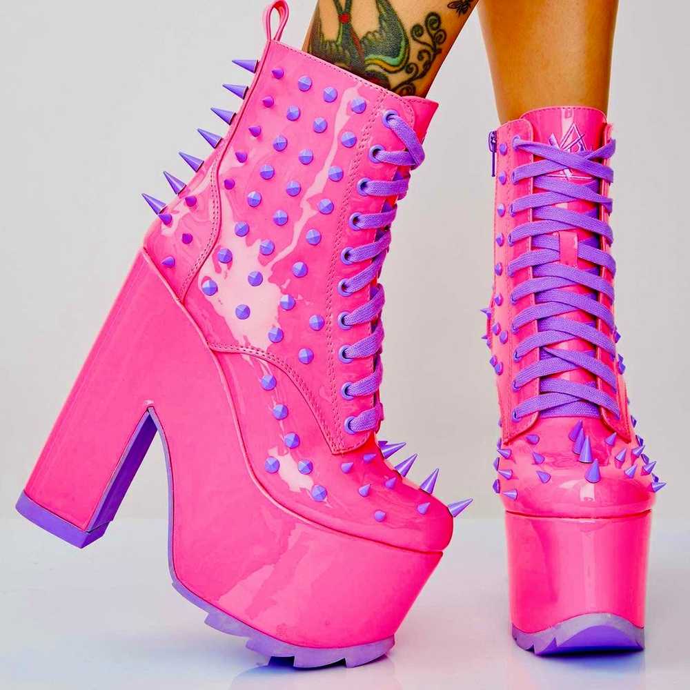 YRU neon pink night terror boots - image 1