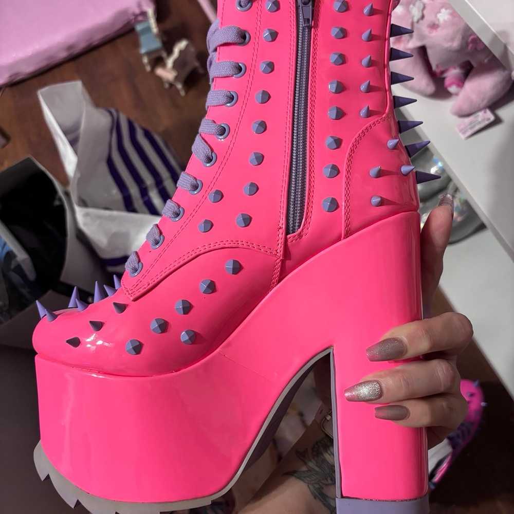 YRU neon pink night terror boots - image 8