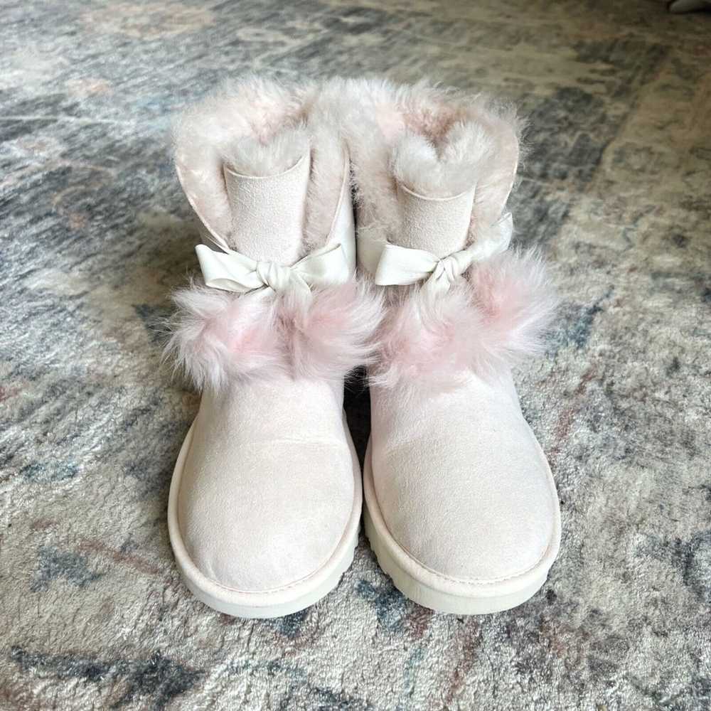 Womens UGG Boots Seashell Baby Pink Gita Bow Mini… - image 11