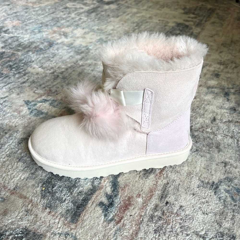 Womens UGG Boots Seashell Baby Pink Gita Bow Mini… - image 1