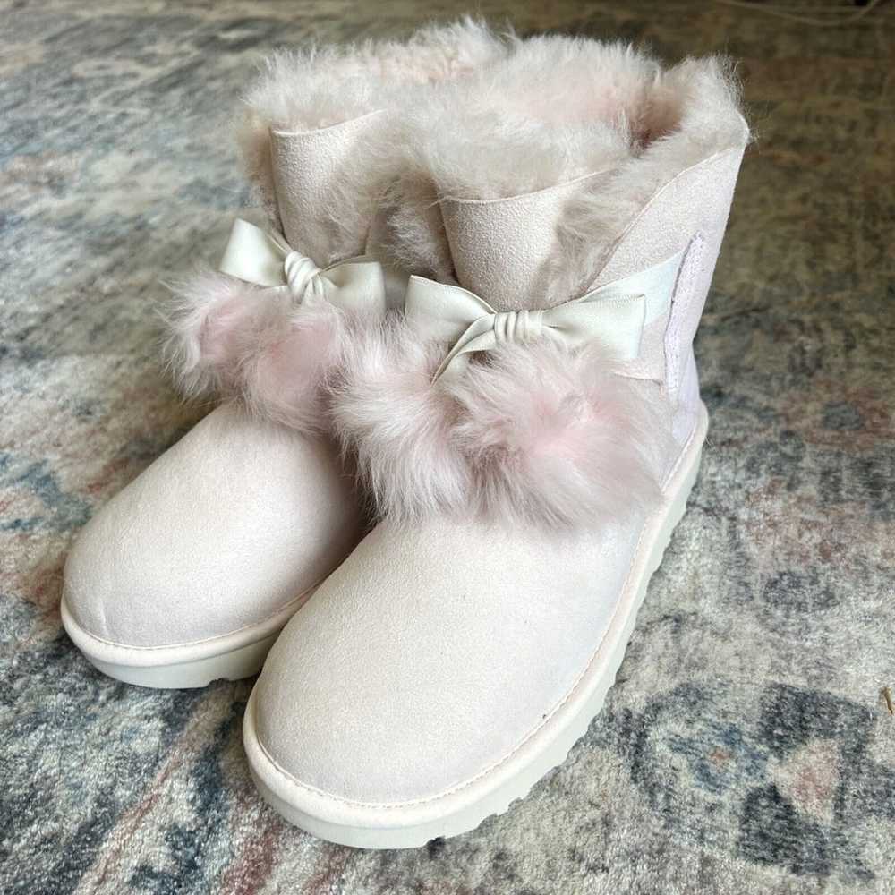 Womens UGG Boots Seashell Baby Pink Gita Bow Mini… - image 2