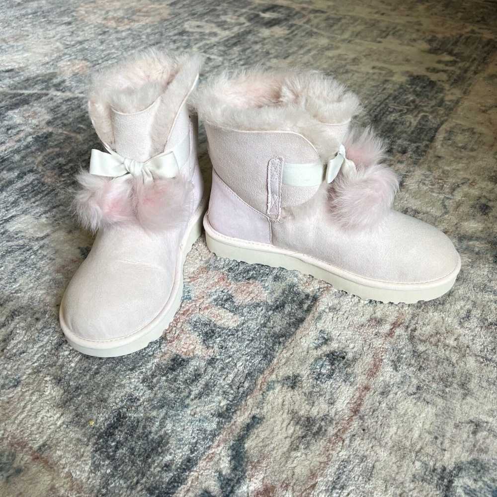 Womens UGG Boots Seashell Baby Pink Gita Bow Mini… - image 4