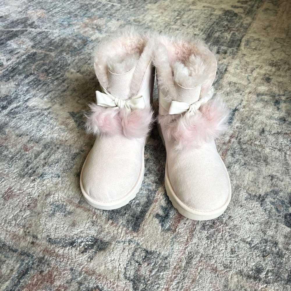 Womens UGG Boots Seashell Baby Pink Gita Bow Mini… - image 6