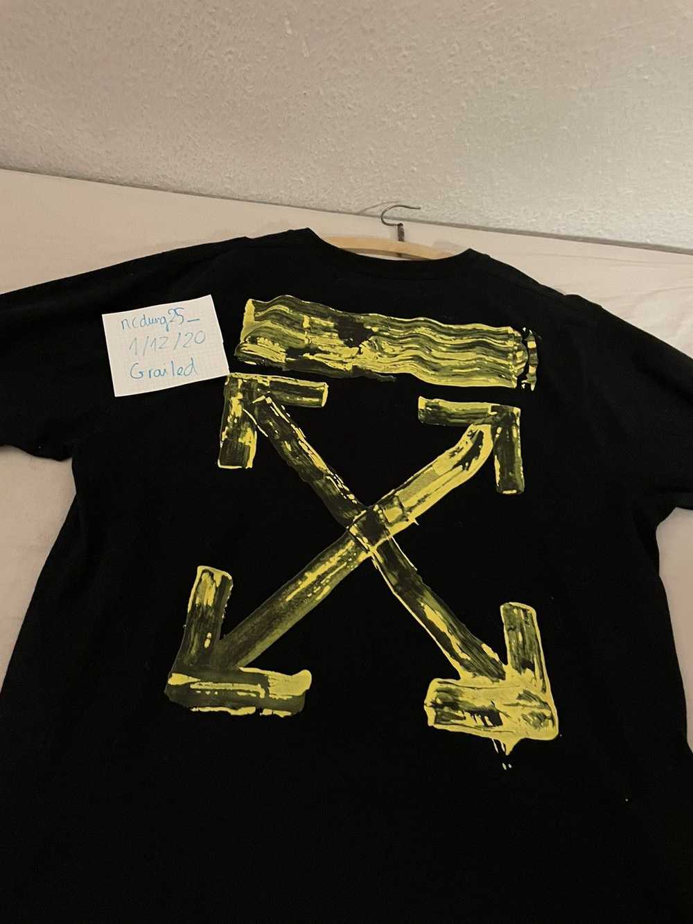 Off-White Black Acrylic Yellow Arrow T-Shirt - image 1