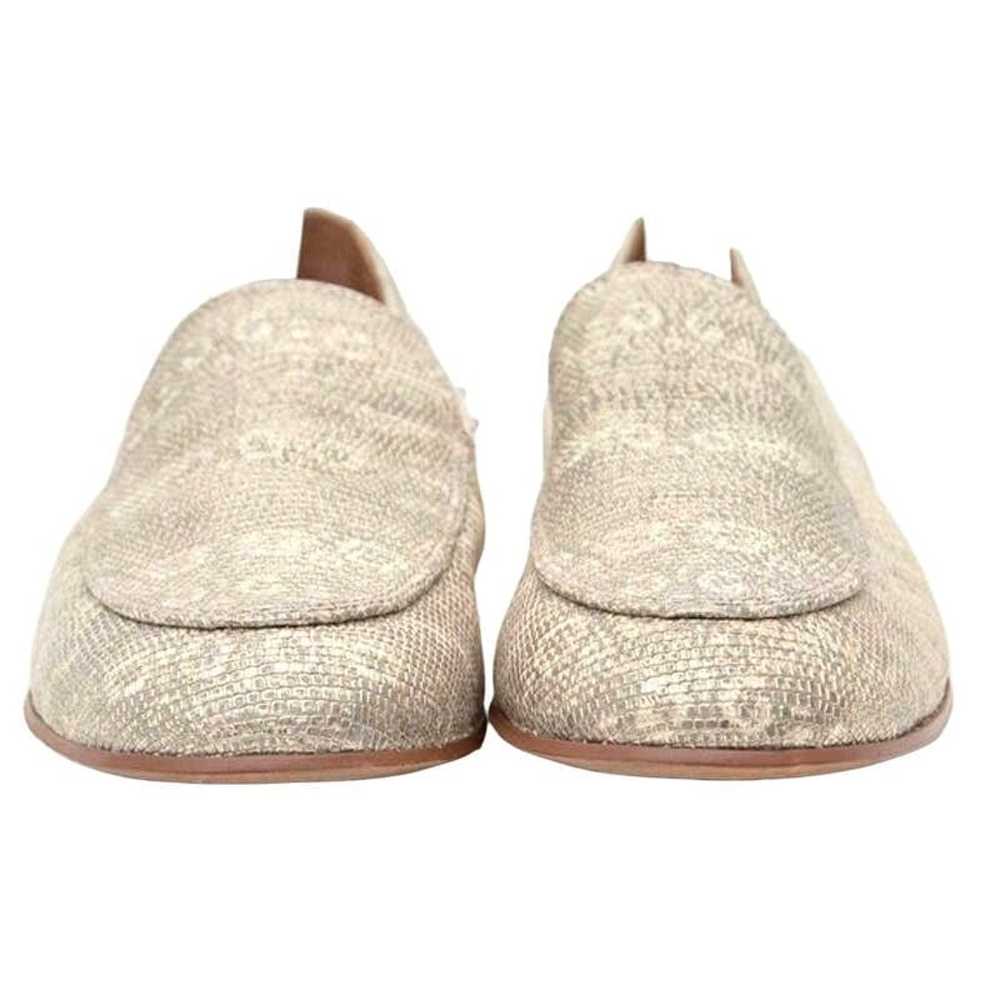 Franco Sarto Metallic Lizard Skin Embossed Leathe… - image 3