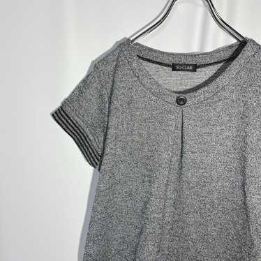 Grey short-sleeved cut-and-sew sweat knit loose a… - image 1