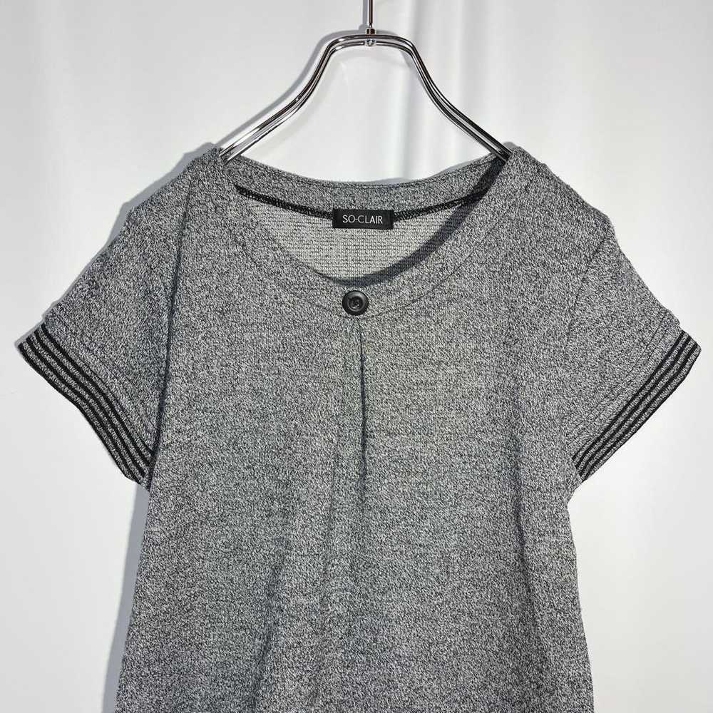 Grey short-sleeved cut-and-sew sweat knit loose a… - image 3