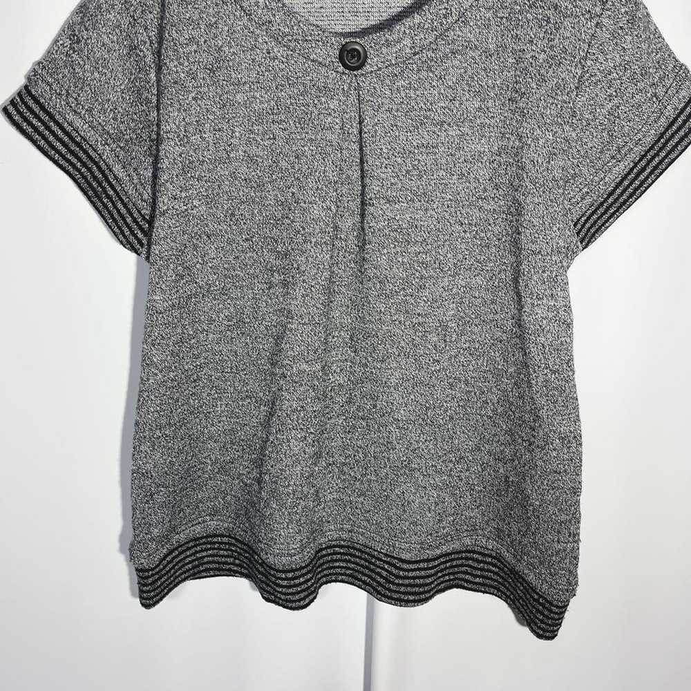 Grey short-sleeved cut-and-sew sweat knit loose a… - image 4