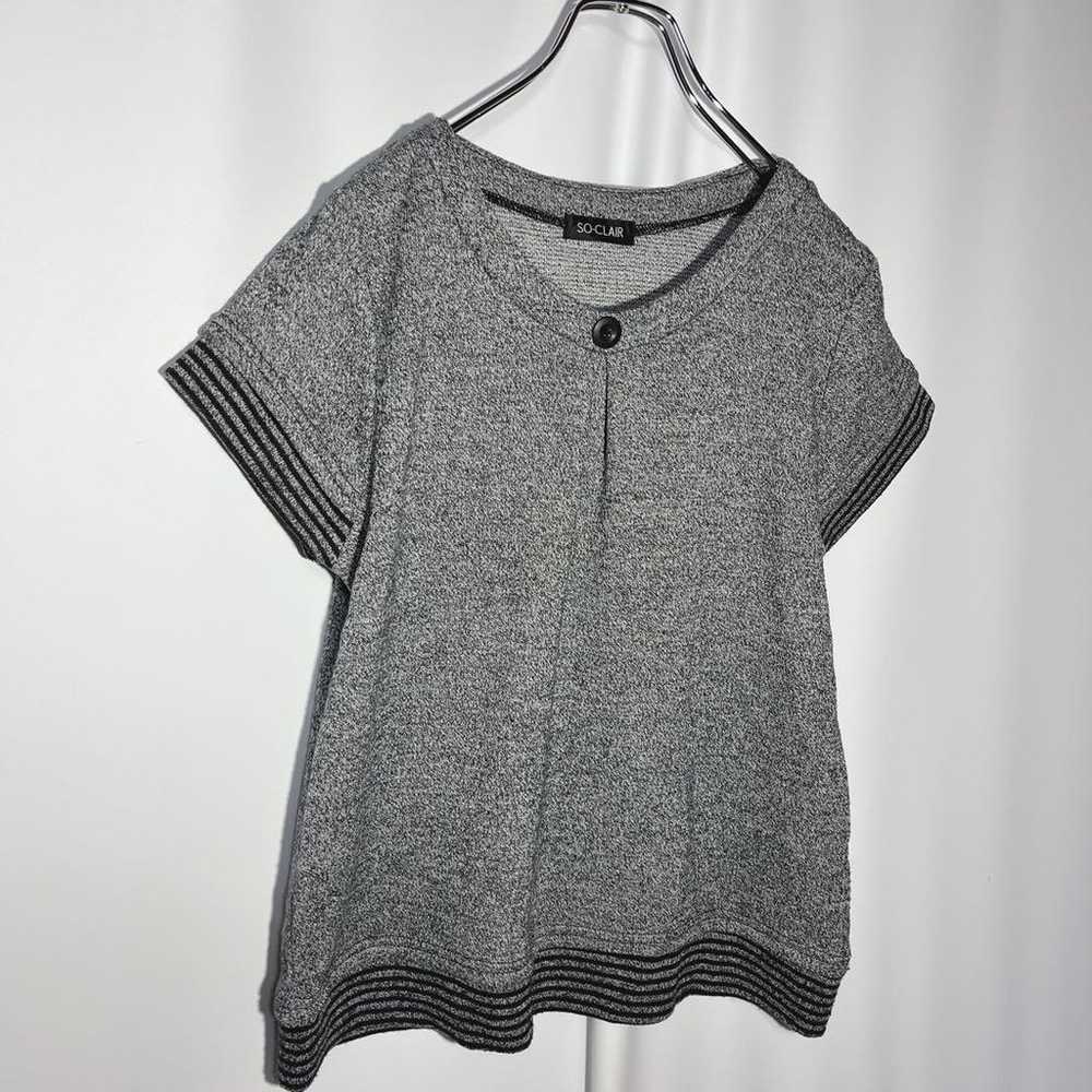 Grey short-sleeved cut-and-sew sweat knit loose a… - image 5