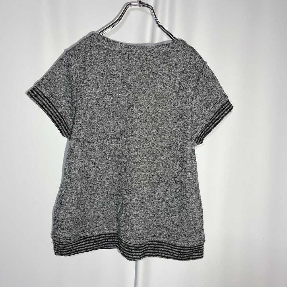 Grey short-sleeved cut-and-sew sweat knit loose a… - image 6