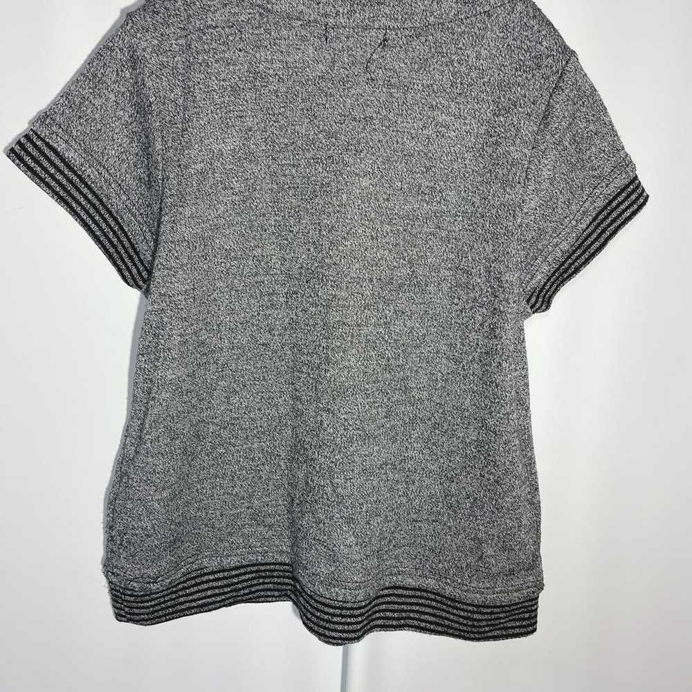 Grey short-sleeved cut-and-sew sweat knit loose a… - image 8