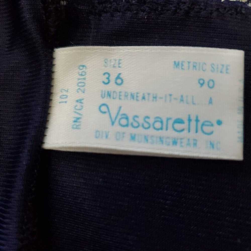 Vintage VASSARETTE Camisole DARK BLUE SILKY NYLON… - image 5