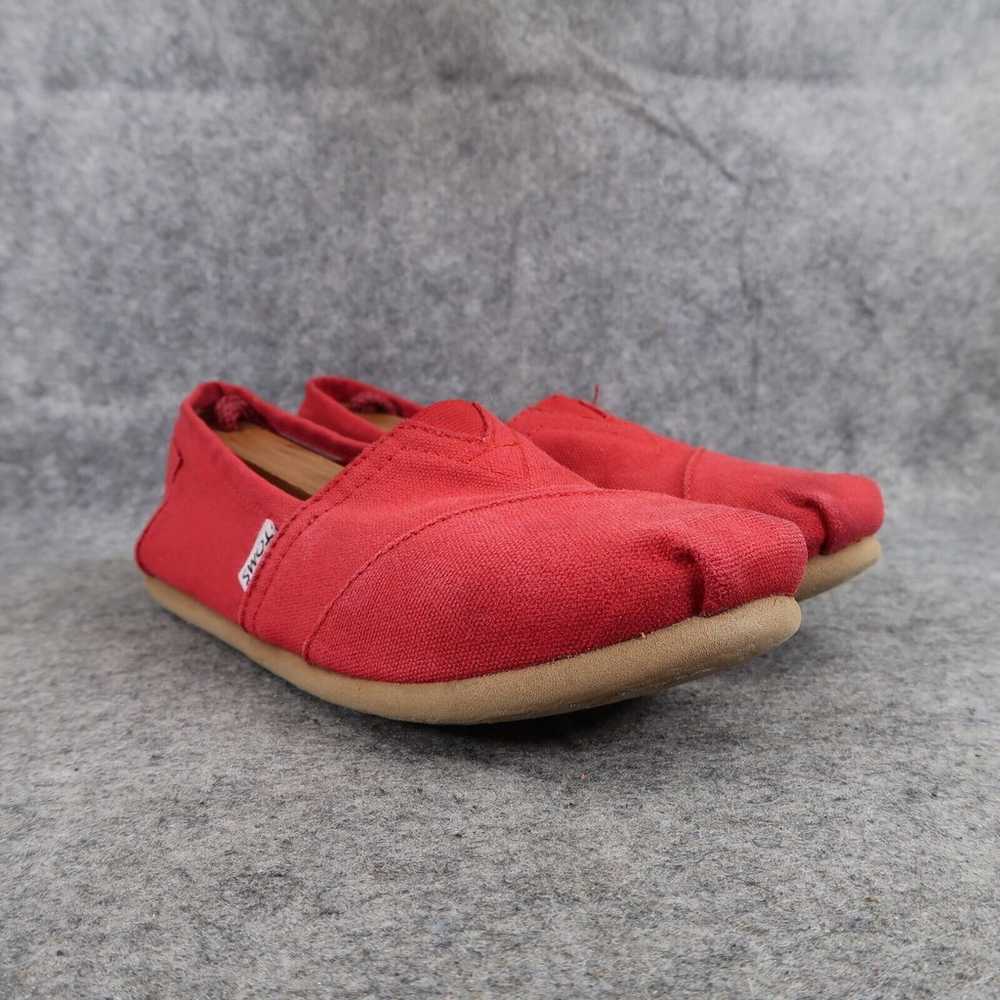 Toms Shoes Womens 7 Flats Slip On Casual Canvas R… - image 1