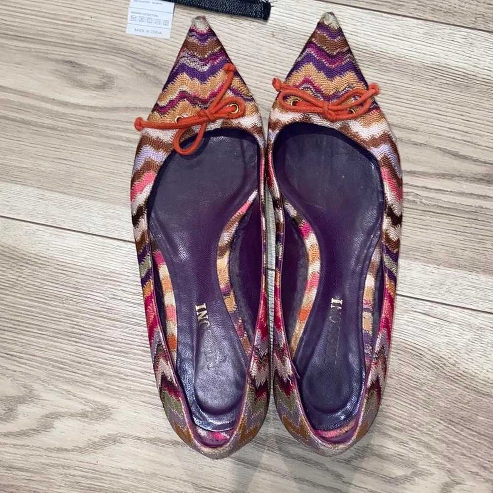 Missoni Zig Zag Pattern Pointy Toe Bow Flats Size… - image 4