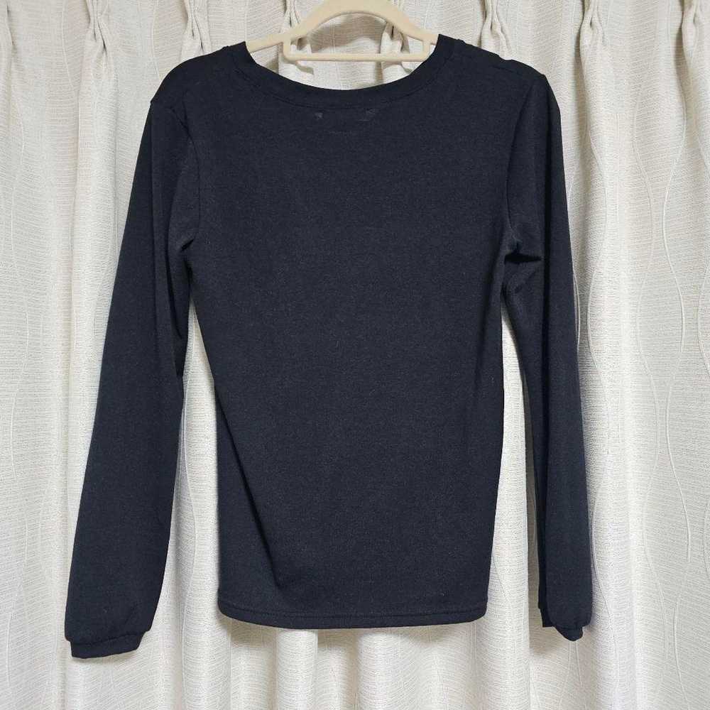 Leon Black Long Sleeve Frill Top Size L - image 10