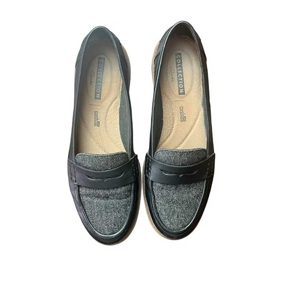 Clarks Black Tweed Penny Loafer Size 7 - image 2