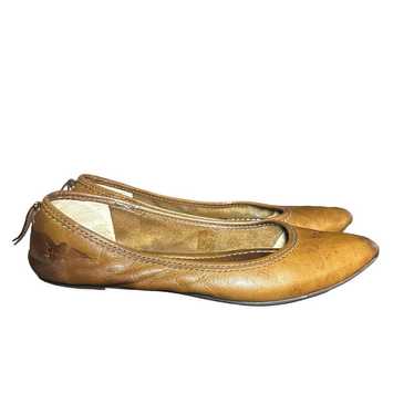 Frye Regina pointed toe leather Ballet Flats in br