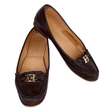 Escada Flats Loafers Brown 36 Gold Tone Hardware