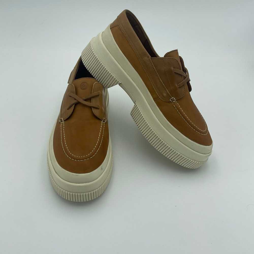 SPERRY Women Highland Boat Shoe Tan Leather Slip … - image 1